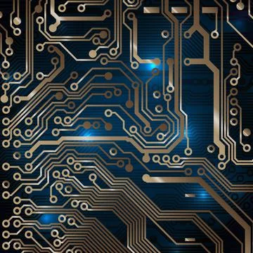 Circuit board background. Cyber monday. Technology concept, dark background Stock Illustration