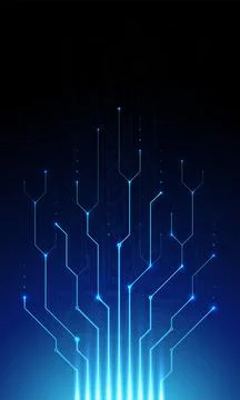 Circuit board background. Dark blue abstract technology template, design el.. Stock Illustration