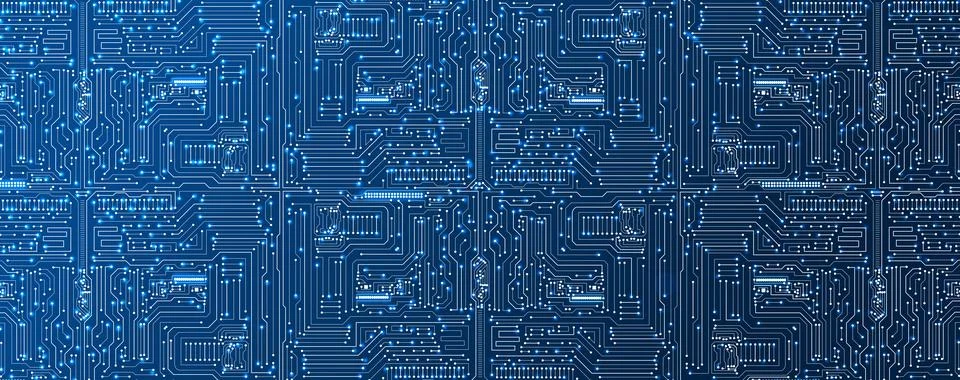 A Circuit Board Background Featuring High-Tech Circuitry and Computer Techn.. Stock Illustration