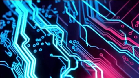 Circuit board background Video stock 304650624