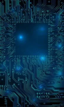 Circuit board background. Technological concept design, dark background, space Illustrazione stock