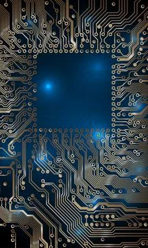 Circuit board background. Technological concept design, chip, analog circuit Stock Illustration