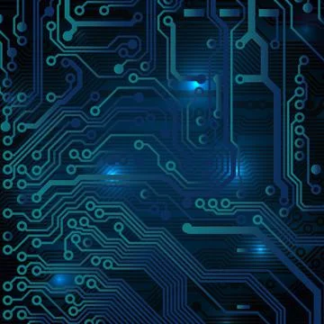 Circuit board background. Technology concept, dark background. Analog circuit Stock Illustration