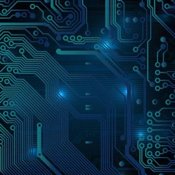 Circuit board background. Technology concept, dark background. Analog circuit Stock Illustration