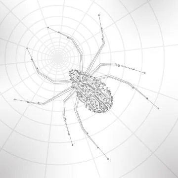 Circuit board background, technology illustration, spider illustration Stock Illustration