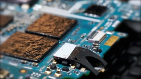 Circuit board background tracking shot background. Stock Footage 270454691