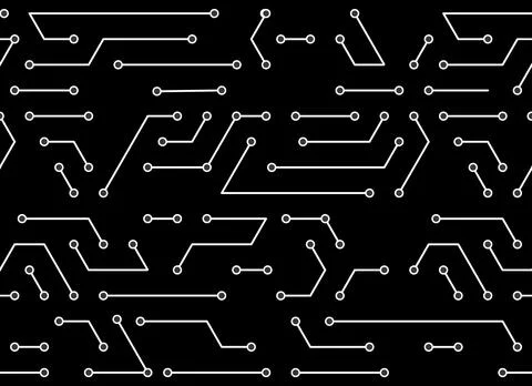 Circuit board background. Vector seamless pattern design Stockillustratie