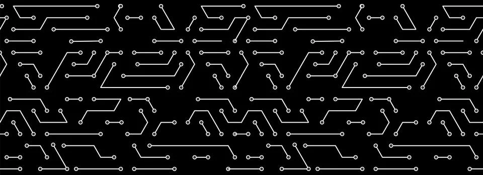 Circuit board background. Vector seamless pattern design Stock Illustration