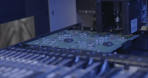 Circuit Board Being Assembled Stock Footage 115921195