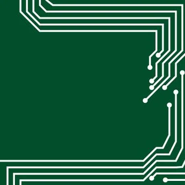 Circuit board black on green background vector design. Stock Illustration