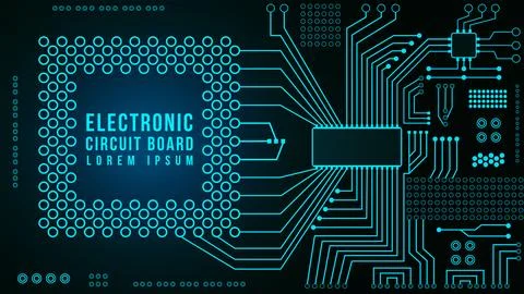 Circuit board. Blue abstract technology background. Motherboard vector illu.. 스톡 일러스트