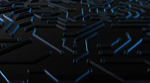Circuit board blue technology background CPU processing computer data  Stock Illustration
