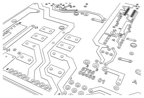 Circuit board blueprint close-up Stock Illustration