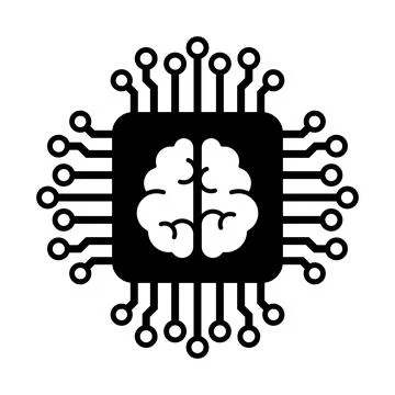 Circuit board brain icon, Technology and IT theme Stock Illustration