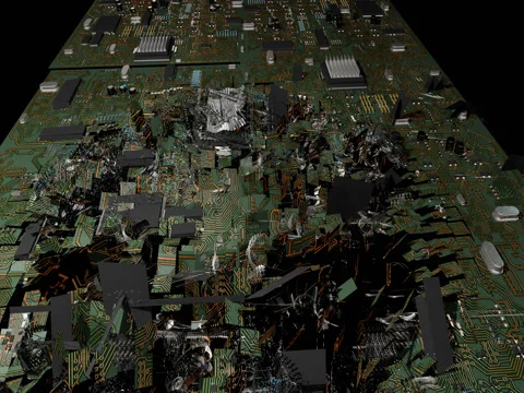 Circuit Board Breakup Stock Footage 71290087
