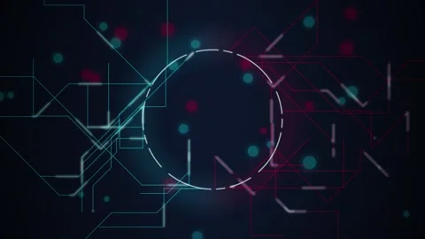 Circuit board central circle seamless loop motion background Stock Footage 344972284
