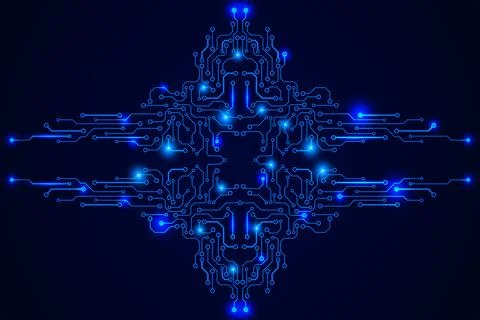 Circuit Board Central Data Technology Connection Vector Background 스톡 일러스트