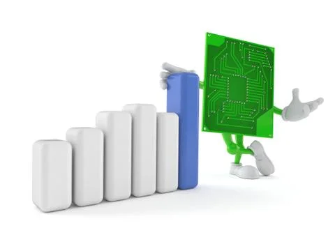 Circuit board character with chart Stock Photos