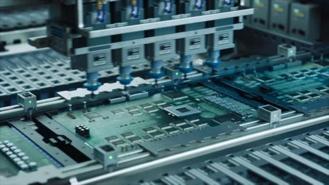 Circuit Board Chip Manufacturing Process Video stock 319994200