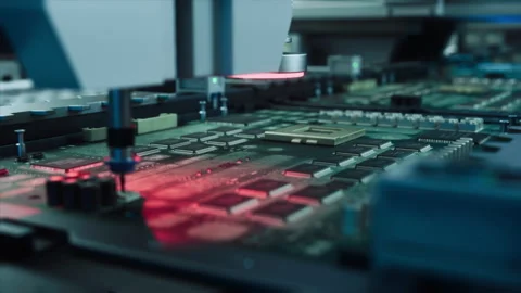 Circuit Board Chip Manufacturing Process Stock Footage 319994242