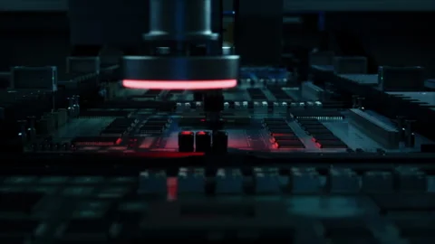 Circuit Board Chip Manufacturing Process Stock Footage 319994246