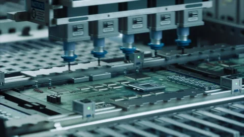 Circuit Board Chip Manufacturing Process Stock Footage 319994302