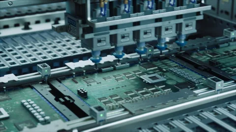 Circuit Board Chip Manufacturing Process Stock Footage 319994335