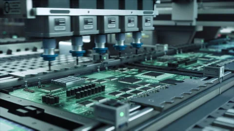 Circuit Board Chip Manufacturing Process Stock Footage 319994370