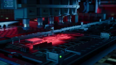 Circuit Board Chip Manufacturing Process Stock Footage 319994745