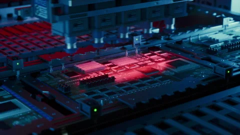 Circuit Board Chip Manufacturing Process Stock Footage 319994769