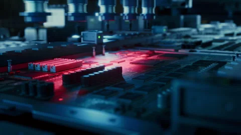 Circuit Board Chip Manufacturing Process Stock Footage 319994808