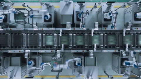 Circuit Board Chip Manufacturing Robotic Arms Stock Footage 319994651