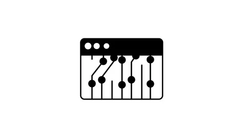 Circuit Board Chip Square Icon Stock Footage 340305719