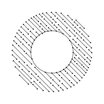 Circuit board circle frame. Abstract digital round frame, hardware board and Stock Illustration