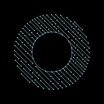 Circuit board circle frame. Abstract digital round frame, hardware board and Stock Illustration