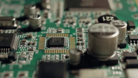 Circuit Board Close Up Vídeo Stock 71417429