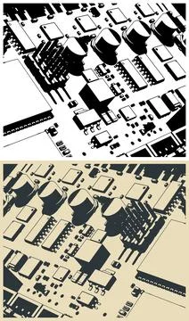 Circuit board close-up Stock Illustration