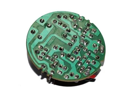 Circuit Board Close-Up Isolated on White Background Stock Photos