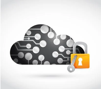 Circuit board cloud lock illustration design Stock Illustration