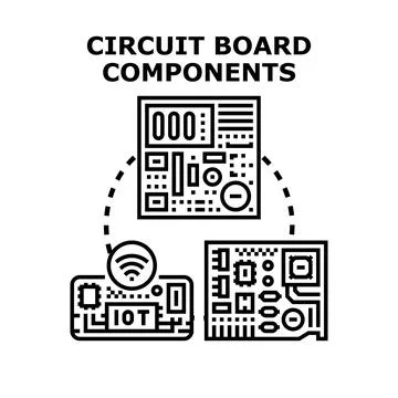 Circuit board components concept interconnecting technology system Stock-Illustration