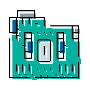 Circuit board components creating digital electronic technology concept Stock-Illustration