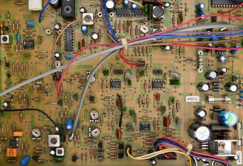 Circuit board with components Stock Photos
