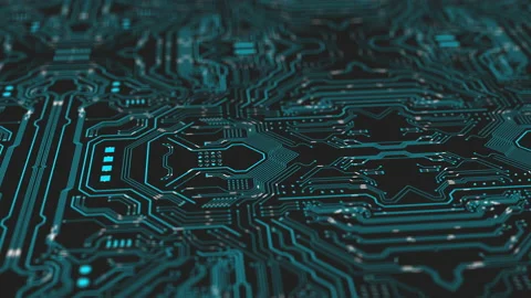 Circuit Board Computer Animation with Lines Stock Footage 156003409