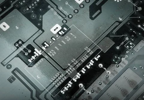 Circuit board from the computer closeup circuit board from the computer cl... Stock-Fotos