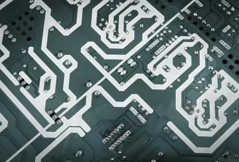 Circuit board from the computer closeup Stock Photos