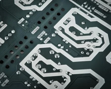 Circuit board from the computer closeup Foto stock