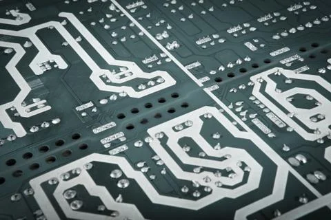 Circuit board from the computer closeup Stockfoto's