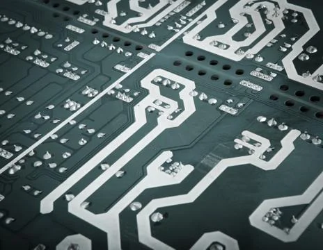Circuit board from the computer closeup Stock Photos