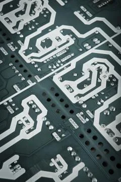 Circuit board from the computer closeup Stock Photos