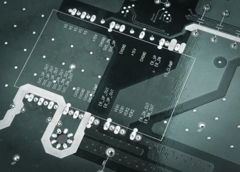 Circuit board from the computer closeup Foto stock